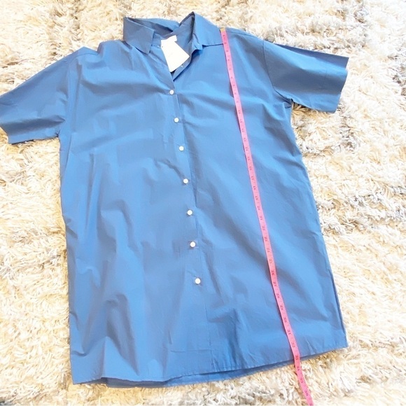 NWTs Oak + Fort | Cobalt Blue Button Down Shirt Dress Size small - Picture 11 of 12